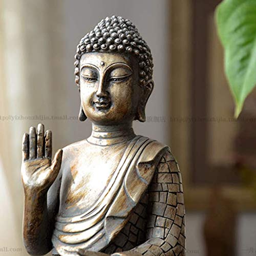 Statue de Bouddha thaïlandais en pierre sculpture Sakyamuni 30cm