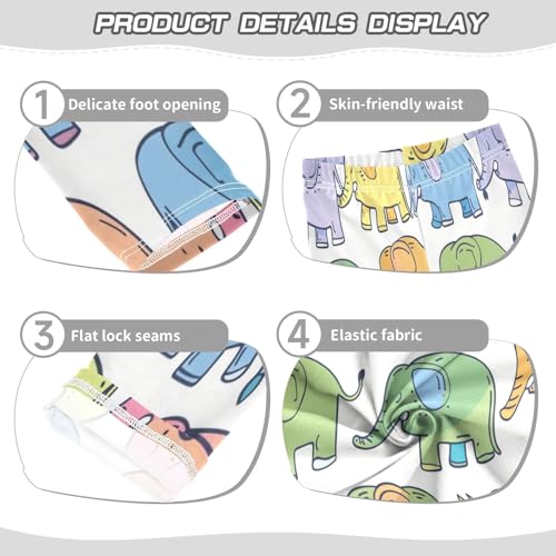 Bolaz Toddler Girls Leggings Printed Yoga Pants Leggings Green Pink Blue Elephant for Kids3