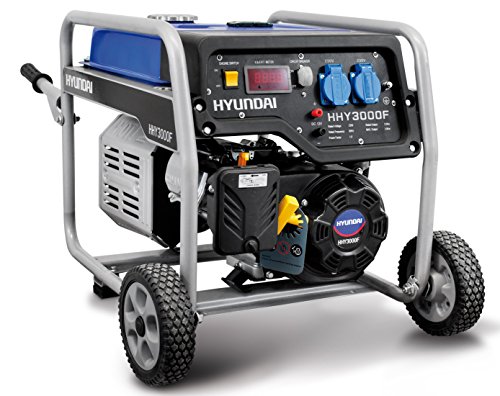Hyundai HY4000 grupo electrógeno a gasolina generador de corriente 3,0 kW 230 V carro