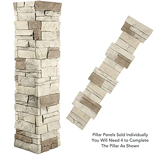 GenStone Faux Stacked Stone Flat Pillar Cap 13.5" x 13.5" x 1.75" in Vanilla Bean Color for Do It Yourself Friendly Home Improvement Projects2
