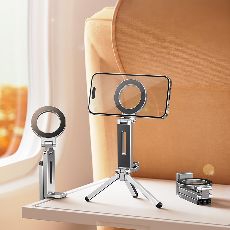 Image of Magnetic Tripod Stand,360Adjustable Foldable Phone Holder with 1 /4 inch Screw
