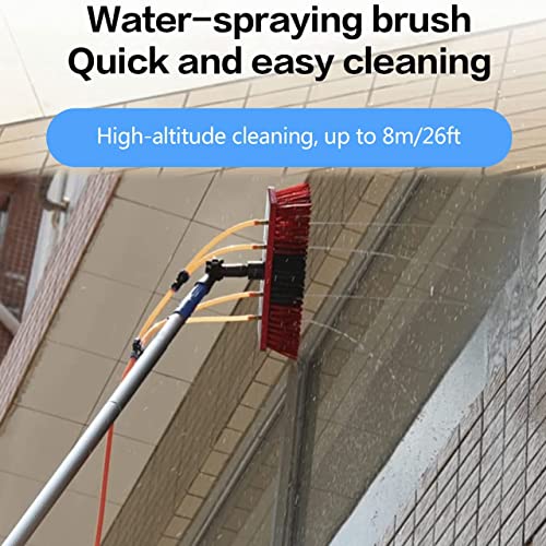 Kunghei-Telescopic Water Fed Pole Brush 26 Feet Outdoor Window Cleaning System W/65 Ft Hose, Solar Panel Cleaner Brush And Pole Kit, Car Glass Washing Equipment Tool Extension Pole Water Spray Washer #TOP2