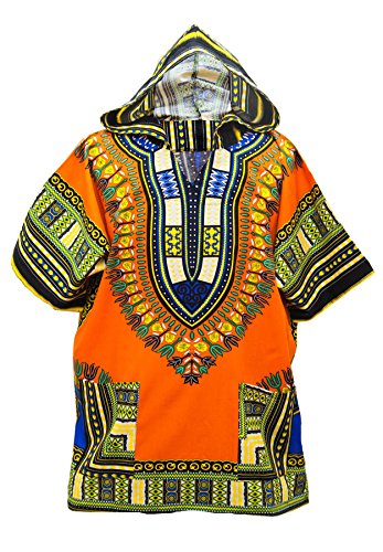 LOFBAZ African Dashiki Hoodie Shirts for Men Women Hippie T Shirt Festival Clothing