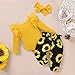 veikimous 12-18 Month Girl Clothes Baby Girl Fall Winter Yellow Sunflower Outfits Infant Pants Set Clothing with Headband