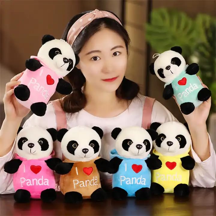 Image of Cute Super Soft Panda Plush Toy Printed I Love Panda Gift for Girl, Kids Special Occasions Valentine's Day Gift 40cm (Blue)