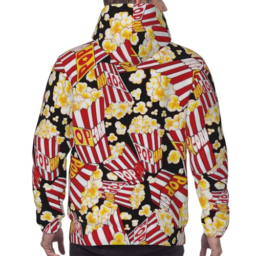 Sweat à capuche popcorn homme EdWal pull polyester sport avec poche
