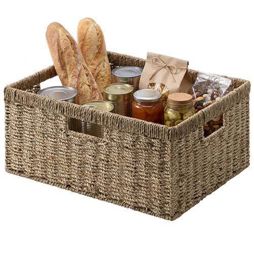 Image of StorageWorks Extra Large Wicker Basket, Seagrass Storage Basket, 1-Pack