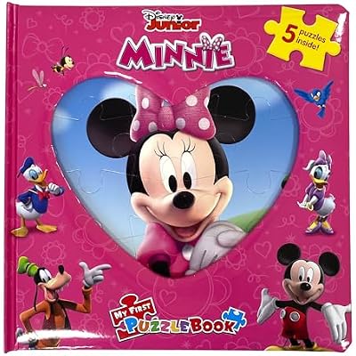 Disney Junior Minnie My First Puzzle Book - Jigsaw Puzzles for kids, 10-page board book, 5 puzzles to enjoy