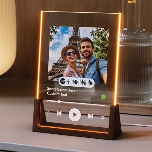 Personalized Spotify Plaque - Upload Your Own Photo and Song - Custom Gift for Girlfriend or Boyfriend