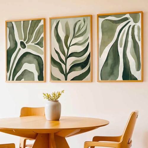 Image of kotart Boho Floral Art Home Decoration Painting | Floral Aesthetic Paintings With Frame For Living Room Bed Room Hotel Wall Decor Digital Reprint Set of 3 (19X25 inch)