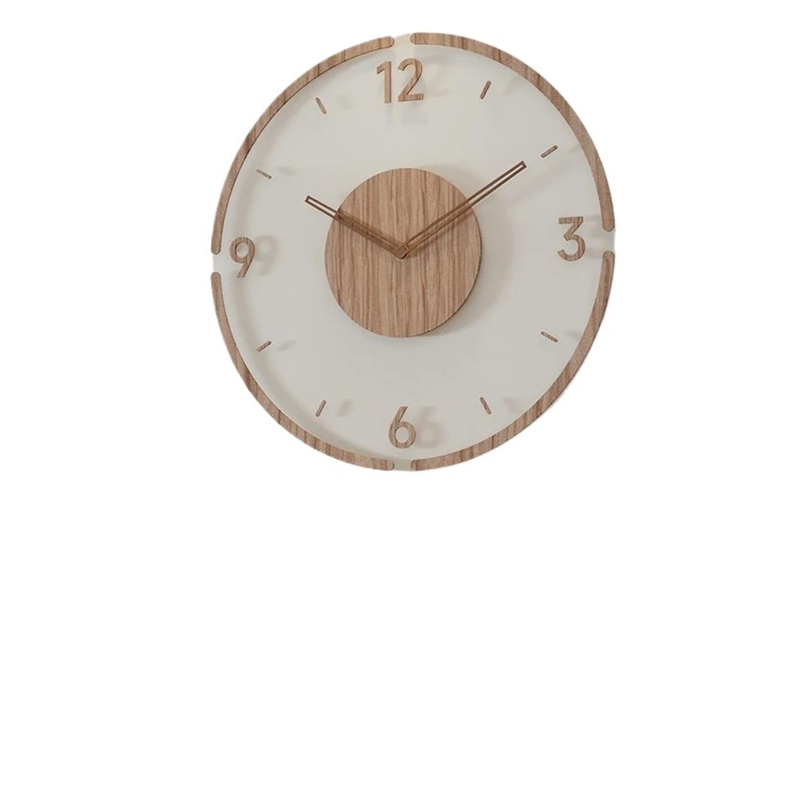 DJSKLDF Wall clock Fashion Clock Wall Living Room Decoration Solid Wood Creative Silent Nordic Simple Quartz Watch Decor(Framed-A)