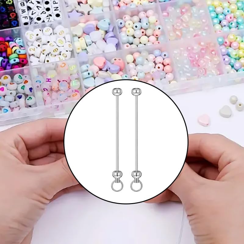20 Pcs Beadable Keychain Bars Bulk Blank Metal Key Chain BarsBeaded Keychain Pendant Charms Accessories for DIY Crafts Jewelry Making Supplies - Image 4
