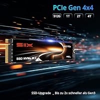SIX NVME M.2 SSD PCIe 4.0-512G 2280 ssd, Lesen bis zu 7.000MB/s für Gaming PS5 Speichererweiterung mit heatsink, Interne Solid-State-Laufwerk gen 4x4 für Laptop Desktop – Ansicht 3