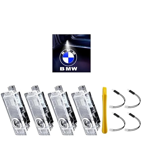 4 Pack Never Fade HD Car Door Lights Logo Projector LED Welcome Lights Accessories, Compatible with BMW X1/X2/X3/X4/X5/X6/X7, M, Z, and GT Series Models