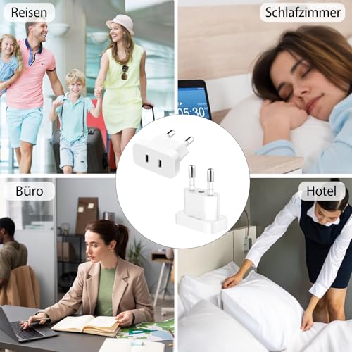 VIEVRE 2 Stück EU Stecker Adapter,US to EU Adapter für Steckdosen,Steckeradapter Japan Deutschland,Adapter Eurostecker