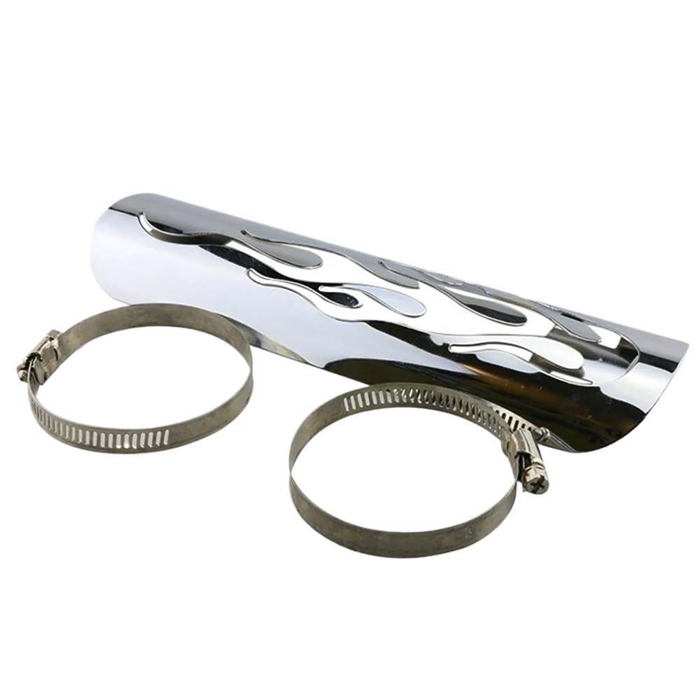 Protection thermique for pot d'échappement de moto, protection for silencieux, accessoires(Flame white)