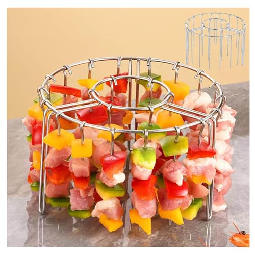 YSMSMZJK Rejilla Air Fryer Acero Inoxidable, Reutilizable Y Duradero Rejilla para Freidora de Aire, Rejilla Air Fryer Acero Inoxidable Adecuado para el hogar y la Cocina.,24skewers