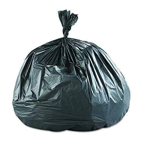 Image of Inteplast Group S434816K 48 inch Length x 43 inch Width x 16 Mic Thickness, Black Color, HDPE Commercial Coreless Institutional Trash Can Liner (Case of 8 Roll, 25 Bags per Roll)