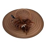 Womens Dress Church Kentucky Derby Wide Brim Feather Wedding Veil Sun Hat A265