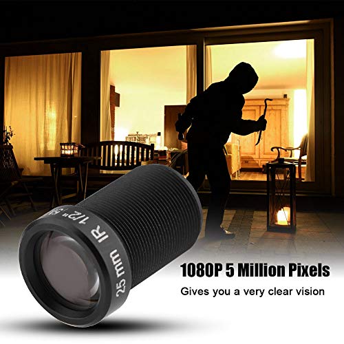 image for ASHATA 25mm CCTV Camera Lens 5MP 1/2'' Security Camera Lens with IR Ni