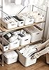 Amyup Set Of 2 Plastic Storage Bins,14.5x10.2x6.3 Versatile Kitchen Pantry Organization and Storage,for Plastic Storage Container Under Bed,Under Sink Bathroom Organizer (White, 2 Pack Large) #4
