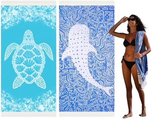SUN NINJA Asciugamano Da Spiaggia Turco -超大, Asciugatura Rapida, Senza Sabbia