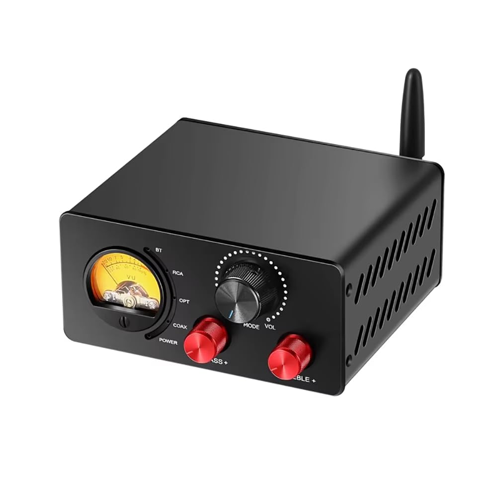 Toplionace Amplificador Estéreo Bluetooth 5.1 D175 TPA3251 con Entrada óptica/Coaxial y Pantalla de Medidor VU