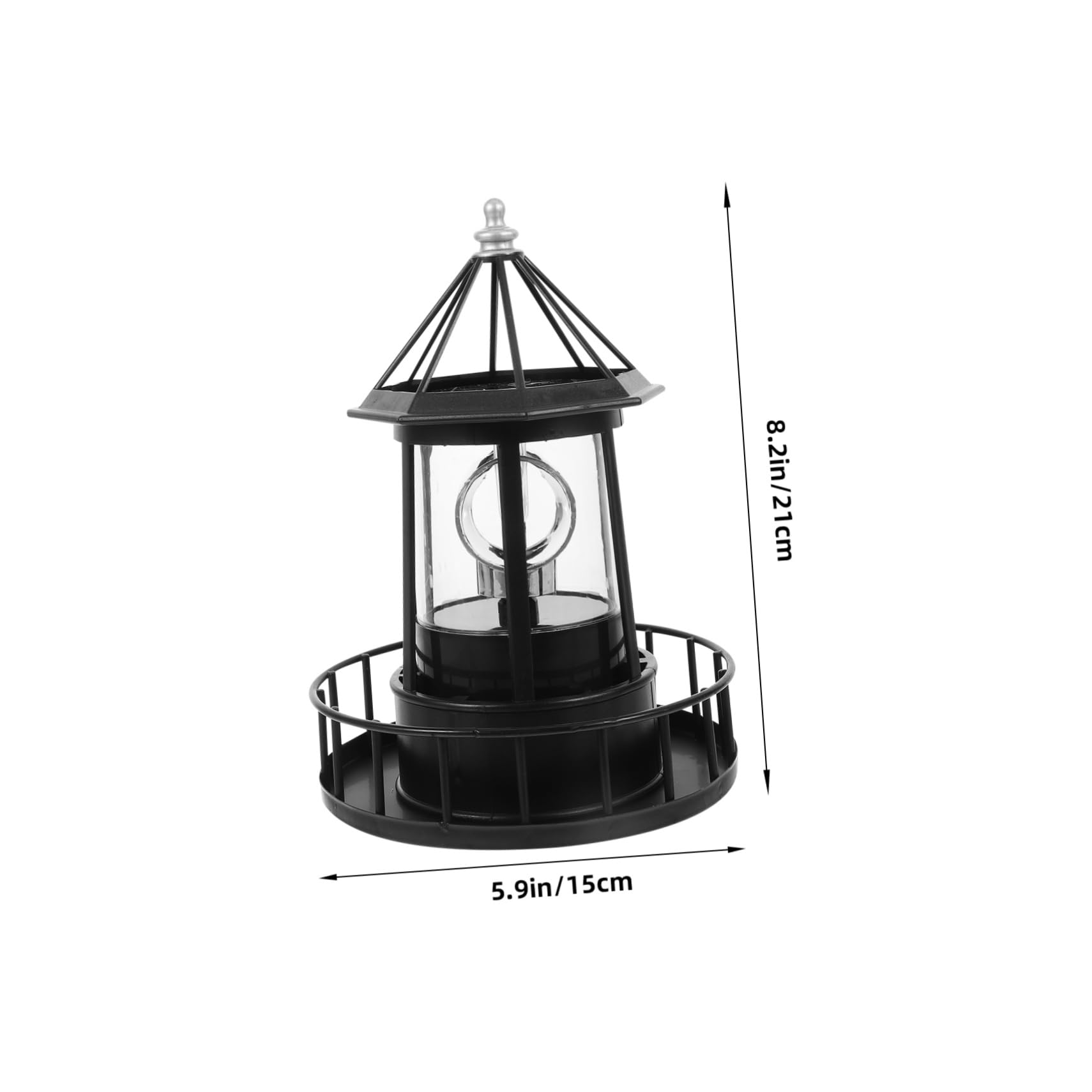 1 luz solar giratoria para faro de césped, lámpara LED para exteriores, faro con energía solar, decoración para exteriores, decoración LED, luz giratoria para girar Abs, faro náutico a prueba de agua