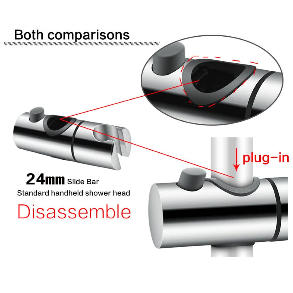 VVW&LIU Duschkopfhalter Aus ABS – Schwarz, Verstellbar Für Duschstangen 22/24/25 Mm, Saugnapf-Montage