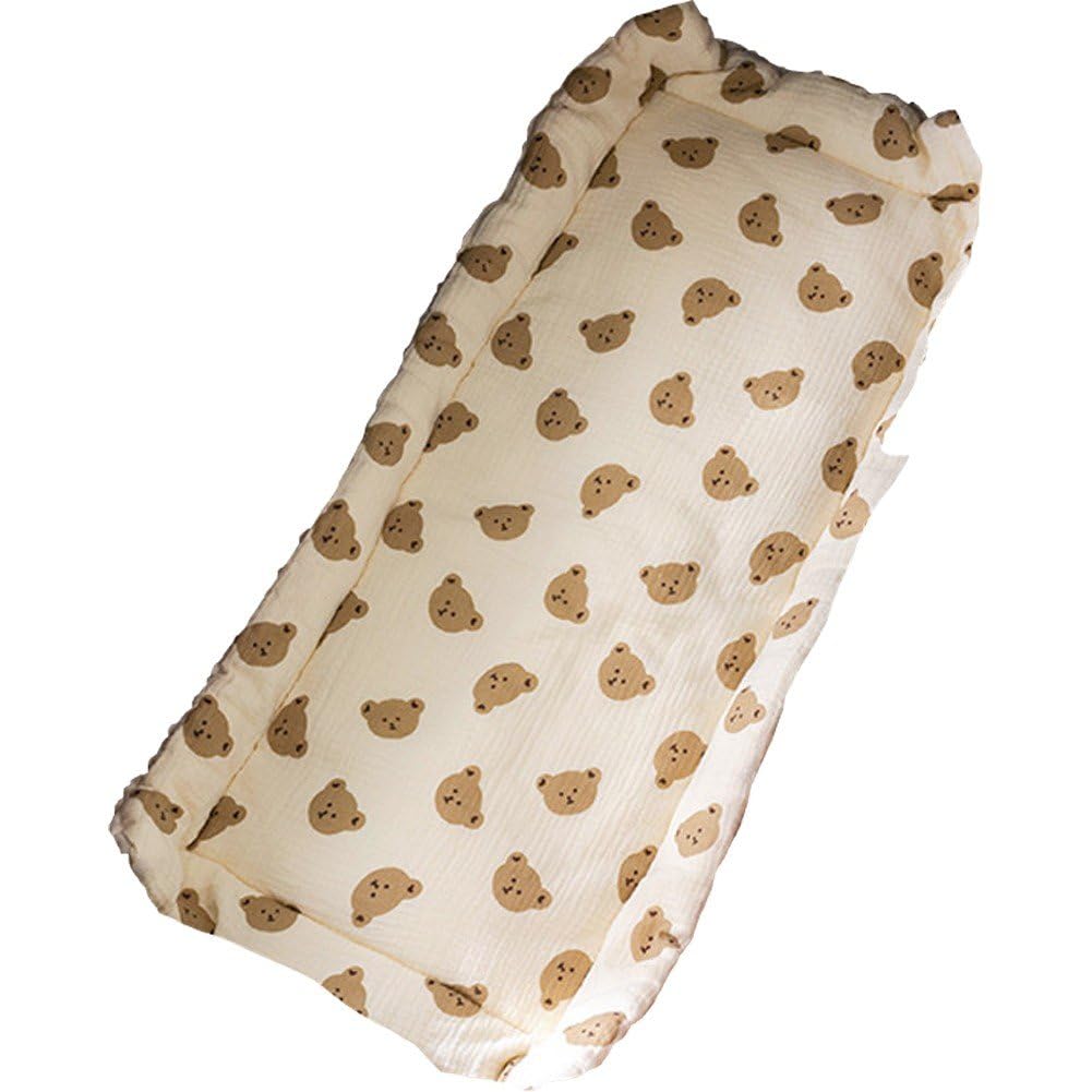 Ericetion Baby Pushchair Seat Liner, Pram Liner, Bear Pattern Cotton Pushchair Liner Baby Stroller Seat Cushion Soft Stroller Seat Pad Car Mat for Toddler