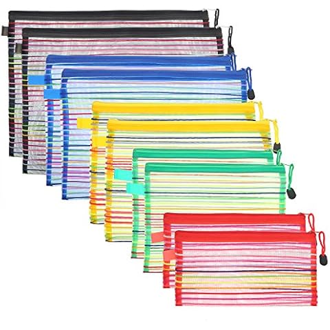 HESTYA 10 Pieces Mesh Bags with Zipper Mesh Cosmetics Bag Mesh Toiletry Bags Travel Small Mesh Bag Mesh Zipper Pouch Multipurpose Travel Mesh Bag for Offices Supplies Travel Accessories Cover