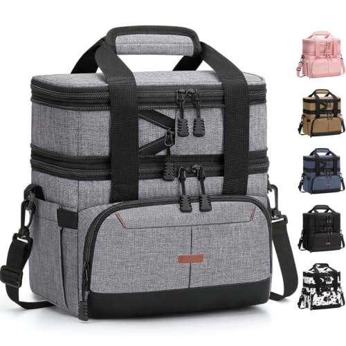 Pritent Lunch Box for Men Women Double Decker Insulated Lunch Bag for men Deal