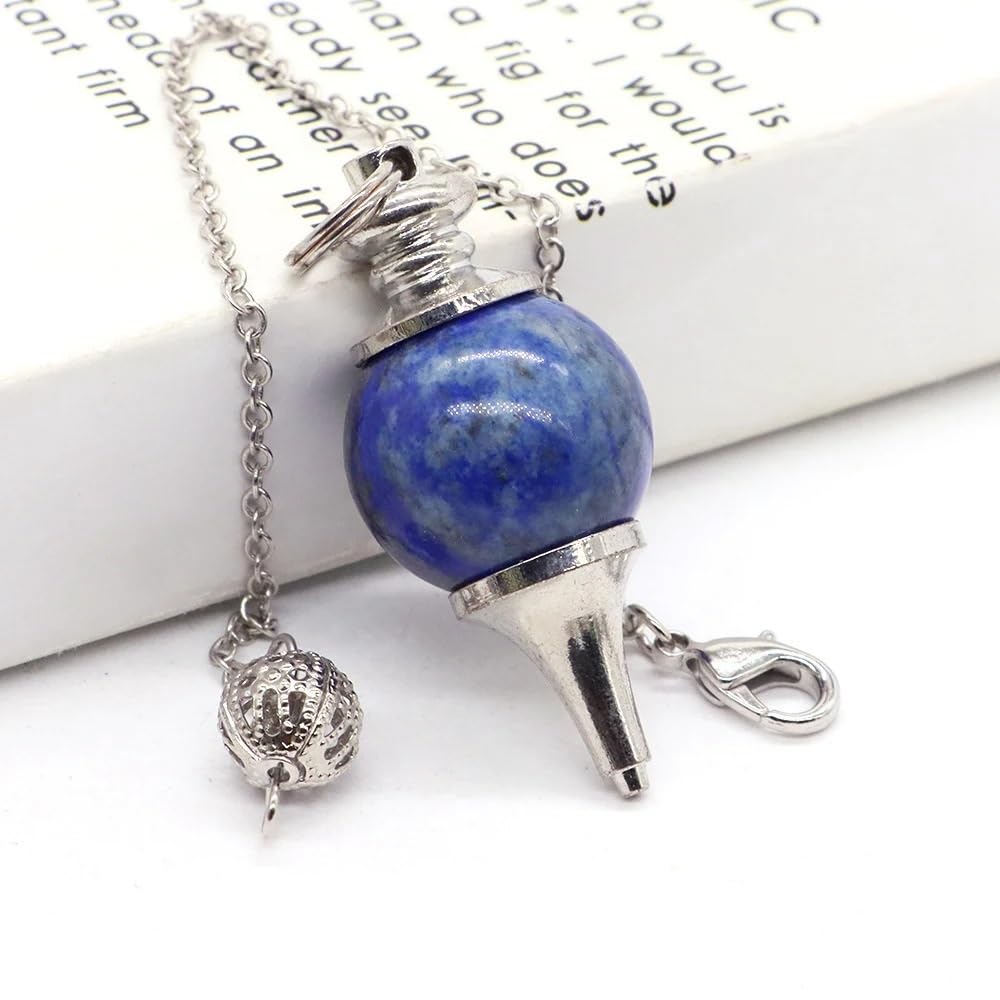 Beautiful Rose Quartz Labradorite Pendulum for Divination, Balls, Crystals, Tapered Pendants (Color : Lapis Lazuli, Size 5pcs)