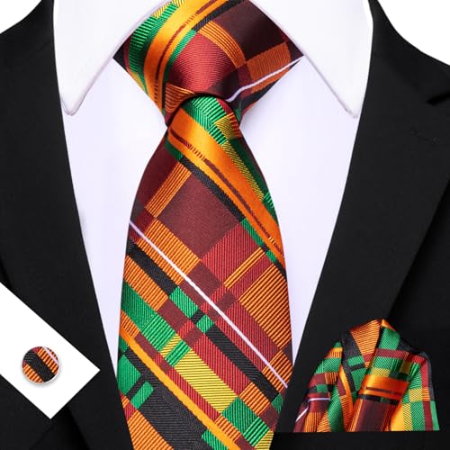 Image of Barry.Wang Man Tie Sets Skull Ties Animal Extra Long Necktie Silk Woven Handkerchief Cufflinks Festival Party Gift