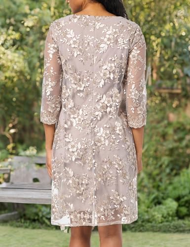 Image of Alex Evenings Womens Midi Scoop Neck Shift Dress with Jacket (Petite and Regular)