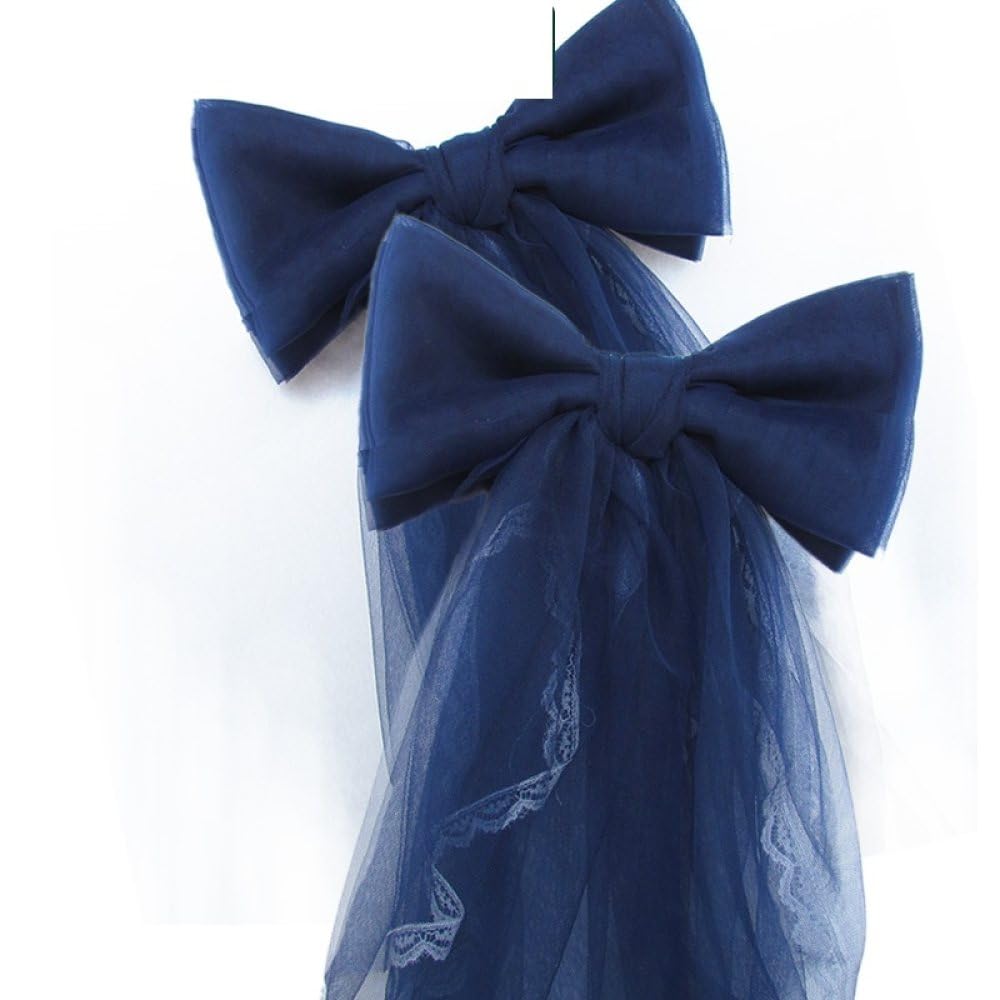 qbodp 2 Pack Bow Curtain Tiebacks Long Lace Ribbon Tie Backs for Drapery, Wedding Venue Decorative Curtain Holdbacks for Girl Room