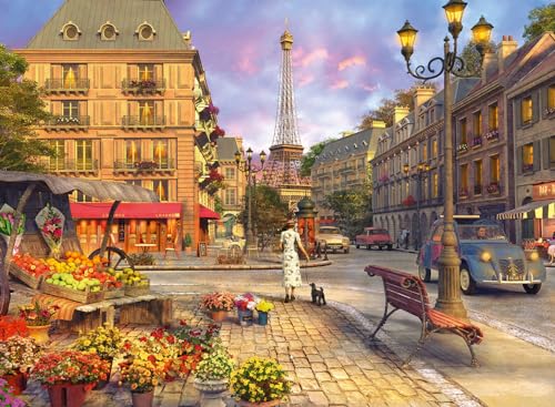 Ravensburger 12000198 - Passeggiata serale - puzzle 500 piezas – puzzle adultos y niños a patir de 12 años, puzzles de ciudades - Paris