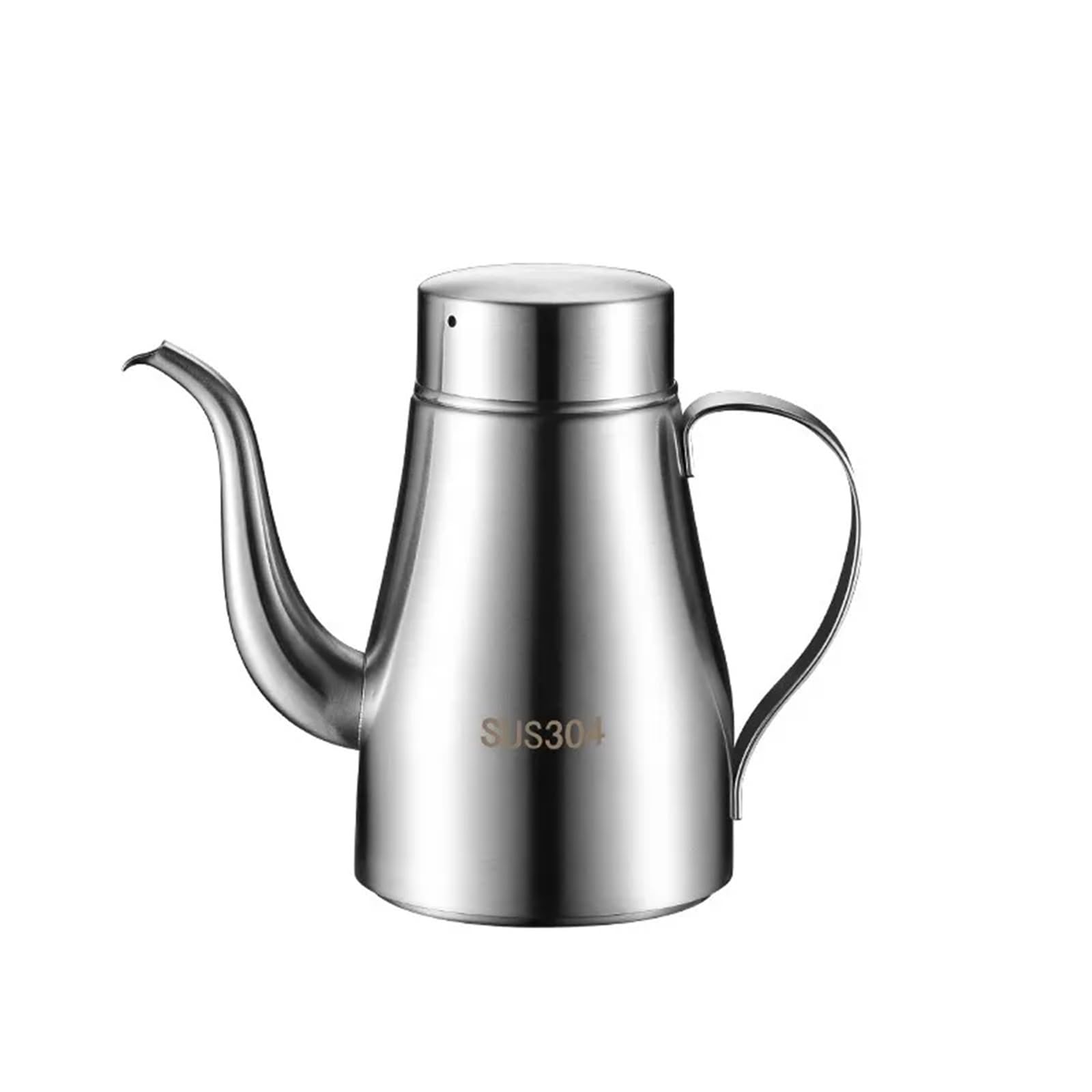 Botella de aceite de acero inoxidable Olla de aceite acero inoxidable 304, tanque botella cocina, vertido grande comestible for el hogar(13OZ)