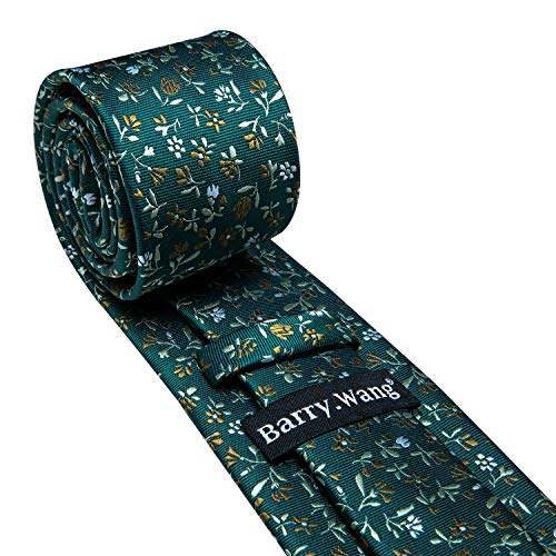 Image of Barry.Wang Ties for Men Silk Tie Sets Polka Dot Woven Necktie Pocket Square Cufflinks Business Wedding