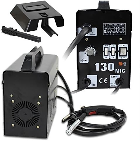 ZENY MIG130 Gas-Less Flux Core Wire Automatic Feed Welder Welding Machine w/Free Mask AC Current 60 AMP - Commercial Grade - 110 V