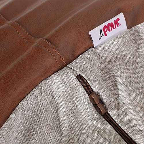 Christopher Knight Home Ohnstad Bean Bag, Light Gray + Coffee Brown, Small #TOP3