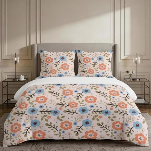 Housse de couette 120 x 150 cm parure de lit 3 pièces fleurs 3D - 2