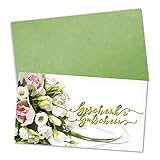 GESCHENKGUTSCHEINcom by POS-HAUER. Gutschein-Set. 25x Gutschein + Kuvert. Für Blumenhandlung Blumengeschäft Floristik Blumenladen, blanko zum selber Ausfüllen.