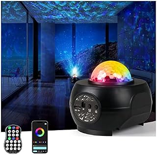 RCMo Lampa Projektor,Projektor Gwiazdy Dzieci,Projektor Gwiazdy Sufit Dedykowana APP,Projektor galaktyki z relaksującym efektem zorzy polarnej,360° Obrót Muzyczny Lampa Projektor