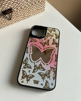 iPhone 14 Pro Max İle Uyumlu Aynalı Telefon Kılıfı – Şok Darbe Koruması, Çizilmez Ayna Kapak, Kamera Koruyucu Kapak, Kadın ve Erkek için Şık Koruyucu Kılı (kebe)