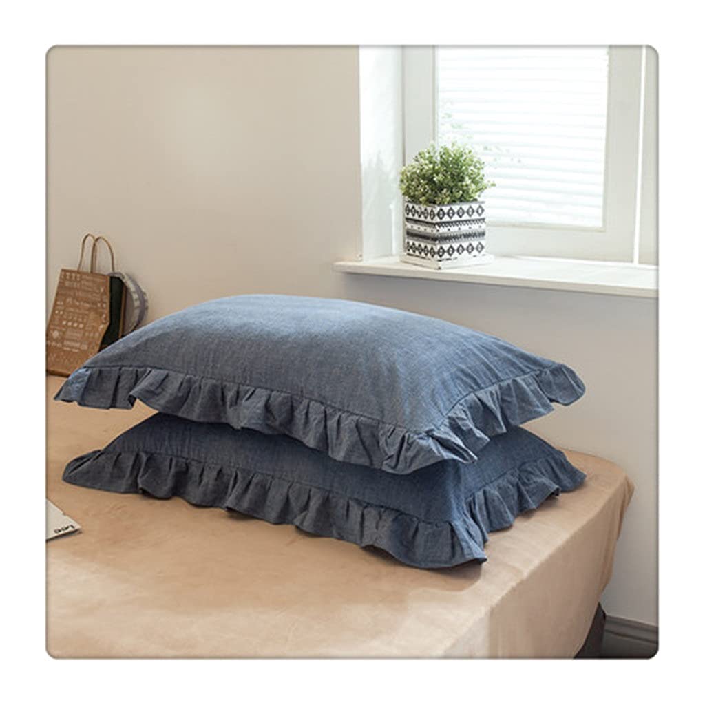 MFJGHU Cotton Lattice Pillowcases Sham Home Hotel Bedding Soft Pillow Cover Gift for Couple 48x74cm(Style F)