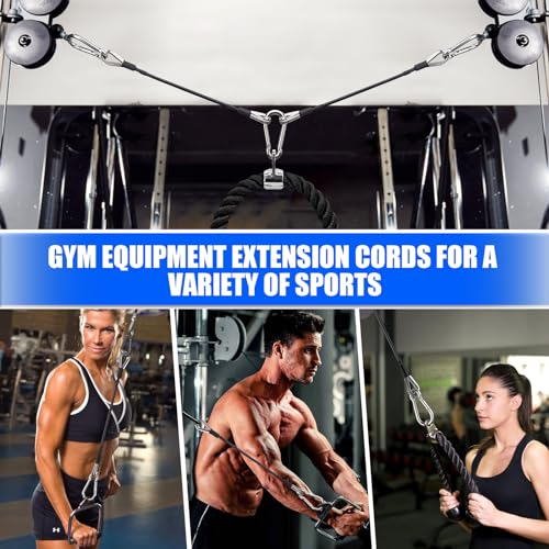 Image of TOBWOLF Gym Cable Extension, Fitness Extension Rope Attachment Compatible with Home Gym Accessories Thick 0.2 inch, Replacement Gym Cable Machine Extension for LAT /Tricep Pull Down, Leg Extensions Machine