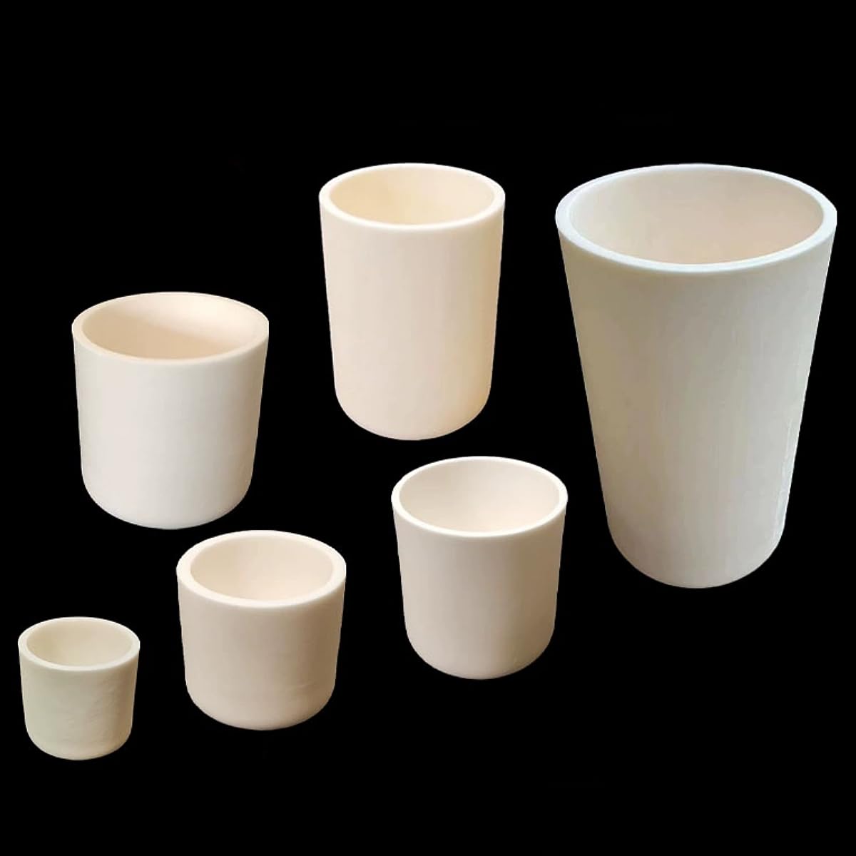 Juego de crisol de cerámica de alúmina al 99% - Crisoles cilíndricos de corindón for investigación científica - 2 piezas(110x50mm/370ml)