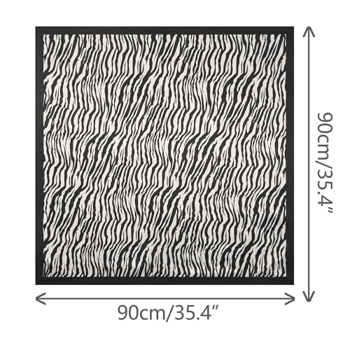 Women Zebra Printed Satin Large Square Scarves, 35"x35" Silky Neck Scarf Neckerchief Head Wrap Bandanas3