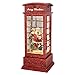 Eldnacele Christmas Snow Globe Lantern Phone Booth, Swirling Water Glittering Battery Operated Festicval Ornament with Timer for Christmas Tabletop Centerpiece Home Decoration(Phone Booth)